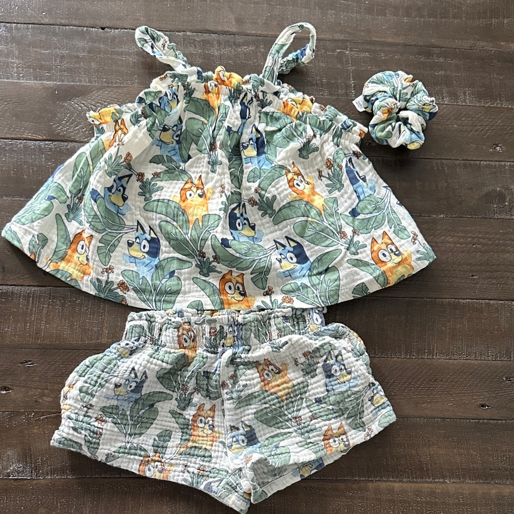 Bluey Linen Tank Top & Short Set